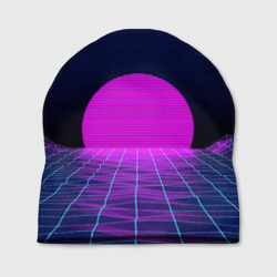 Шапка 3D Закат розового солнца Vaporwave Психоделика