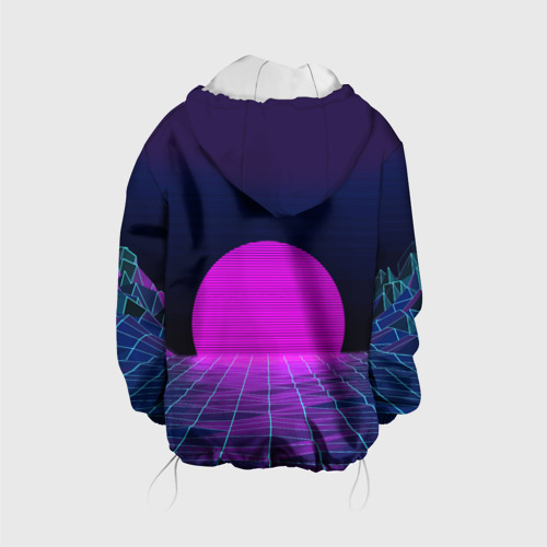 Детская куртка 3D Закат розового солнца Vaporwave Психоделика, цвет белый - фото 2