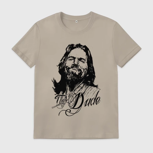 Мужская футболка хлопок с принтом The Big Dude, вид спереди #2