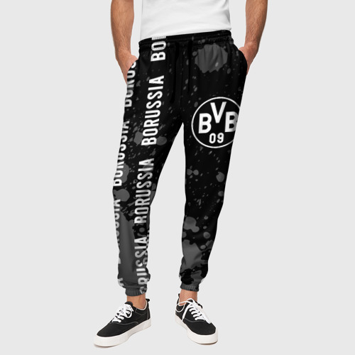 Мужские брюки 3D Borussia Брызги, цвет 3D печать - фото 4