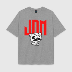 Женская футболка Oversize хлопок texturе JDM Kitten-Zombie Japan