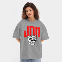 Женская футболка Oversize хлопок texturе JDM Kitten-Zombie Japan - фото 2