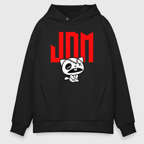 Мужское худи Oversize хлопок JDM Kitten-Zombie Japan, цвет черный