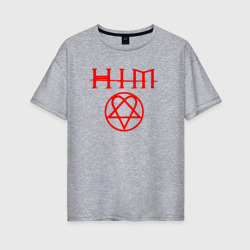 Женская футболка хлопок Oversize Him logo