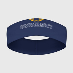Повязка на голову 3D Michigan University, дизайн в стиле американского университета на синем фоне