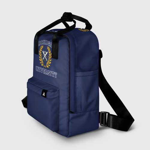 Женский рюкзак 3D Michigan University - лого американского университета на синем - фото 2