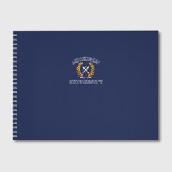 Альбом для рисования Michigan University - лого американского университета на синем