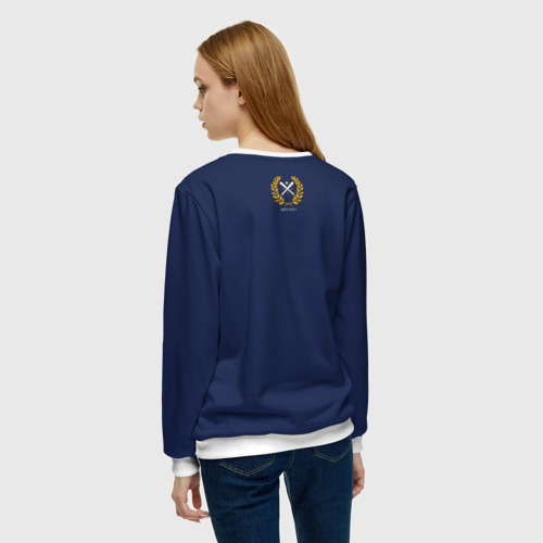 Женский свитшот 3D Michigan University - лого американского университета на синем, цвет 3D печать - фото 4
