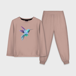 Детская пижама с лонгсливом хлопок Красивая колибри