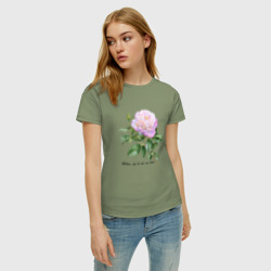 Женская футболка хлопок Розовая роза цвети где бы ты ни была - фото 2