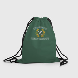 Рюкзак-мешок 3D Michigan University, дизайн в стиле американского университета на зеленом фоне