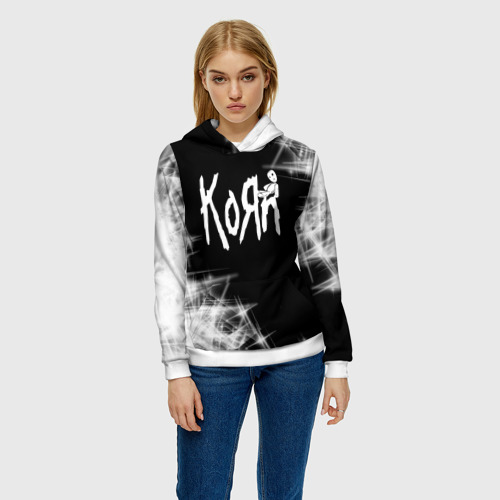 Женская толстовка 3D Korn КоРн, цвет 3D печать - фото 3