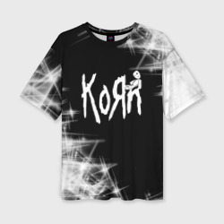 Женская футболка oversize 3D Korn КоРн