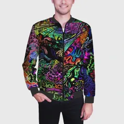 Мужской бомбер 3D Абстрактный узор Vanguard Fashion Неон - фото 2