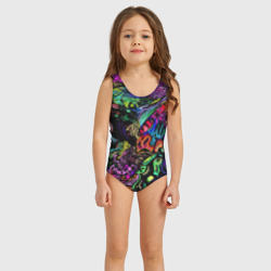 Детский купальник 3D Абстрактный узор Vanguard Fashion Неон