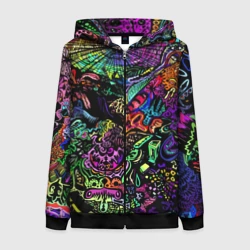 Женская толстовка 3D на молнии Абстрактный узор Vanguard Fashion Неон