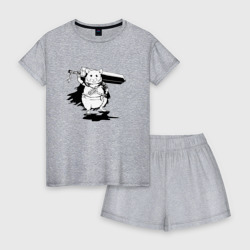 Женская пижама с шортиками хлопок Berserk mouse