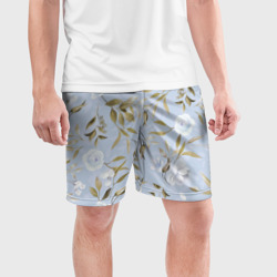 Мужские шорты спортивные Цветы Золотые Листья - фото 2