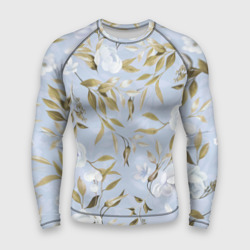Мужской рашгард 3D Цветы Золотые Листья