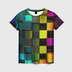 Женская футболка 3D Colored Geometric 3D pattern