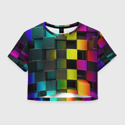 Женская футболка Crop-top 3D Colored Geometric 3D pattern