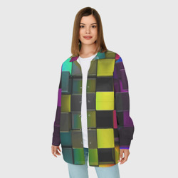 Женская рубашка oversize 3D Colored Geometric 3D pattern - фото 2