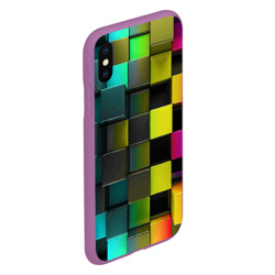 Чехол для iPhone XS Max матовый Colored Geometric 3D pattern - фото 2