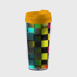 Термокружка-непроливайка Colored Geometric 3D pattern