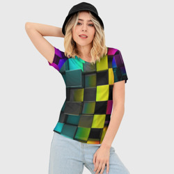 Женская футболка 3D Slim Colored Geometric 3D pattern - фото 2