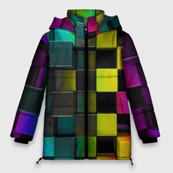 Женская зимняя куртка Oversize Colored Geometric 3D pattern
