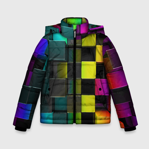 Зимняя куртка для мальчиков 3D Colored Geometric 3D pattern, цвет красный