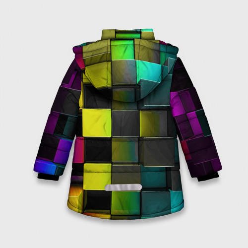 Зимняя куртка для девочек 3D Colored Geometric 3D pattern, цвет светло-серый - фото 2