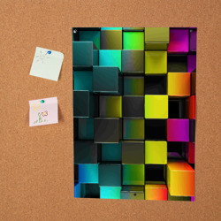 Постер Colored Geometric 3D pattern - фото 2