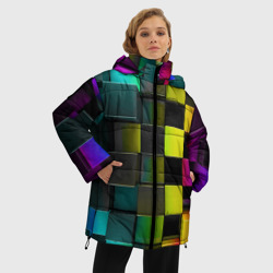 Женская зимняя куртка Oversize Colored Geometric 3D pattern - фото 2