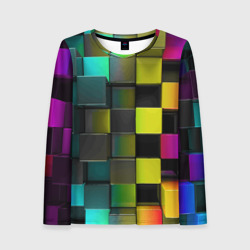 Женский лонгслив 3D Colored Geometric 3D pattern