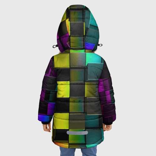 Зимняя куртка для девочек 3D Colored Geometric 3D pattern, цвет светло-серый - фото 4