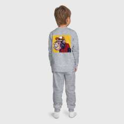 Детская пижама с лонгсливом хлопок Обезьяны в шляпе и рубашке - фото 2