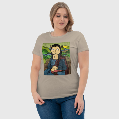 Женская футболка хлопок Кото Лиза да Винчи, цвет миндальный - фото 6