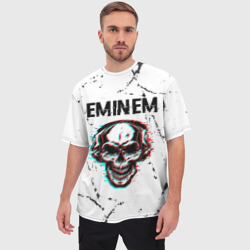 Мужская футболка oversize 3D Eminem череп Потертости - фото 2