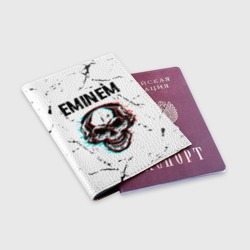 Обложка для паспорта матовая кожа Eminem череп Потертости - фото 2