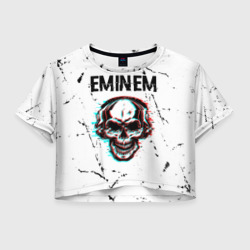 Женская футболка Crop-top 3D Eminem череп Потертости