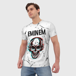 Мужская футболка 3D Eminem череп Потертости - фото 2