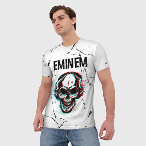 Мужская футболка 3D Eminem череп Потертости, цвет 3D печать - фото 3