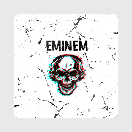 Магнит виниловый Квадрат Eminem череп Потертости