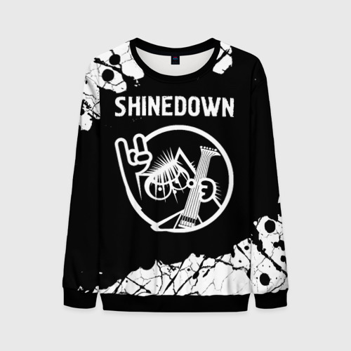 Мужской свитшот 3D Shinedown + КОТ + Краска, цвет черный