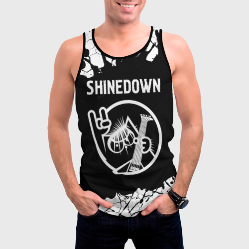 Мужская майка 3D Shinedown + КОТ + Краска, цвет 3D печать - фото 3