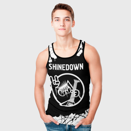 Мужская майка 3D Shinedown + КОТ + Краска, цвет 3D печать - фото 5