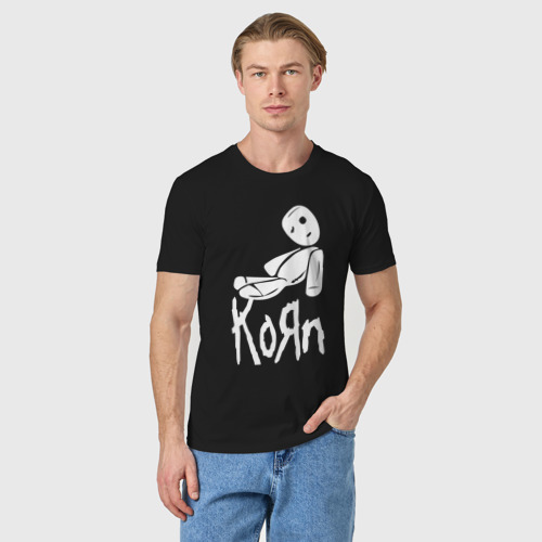Мужская футболка хлопок Korn КоРн, цвет черный - фото 3