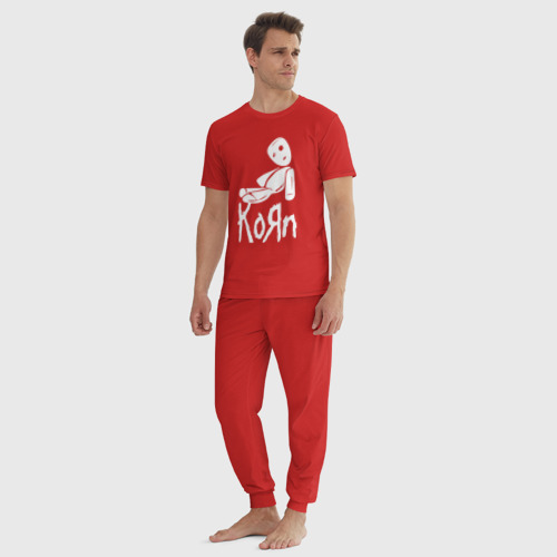 Мужская пижама хлопок с принтом Korn КоРн, вид сбоку #3