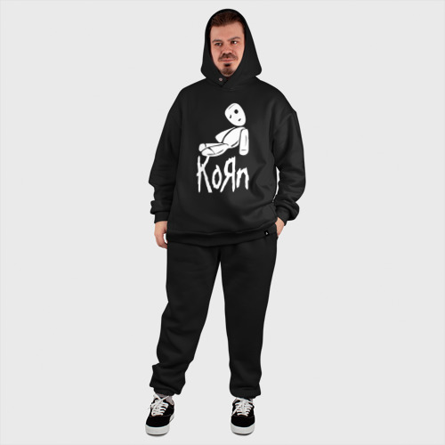 Мужской костюм oversize хлопок Korn КоРн, цвет черный - фото 8